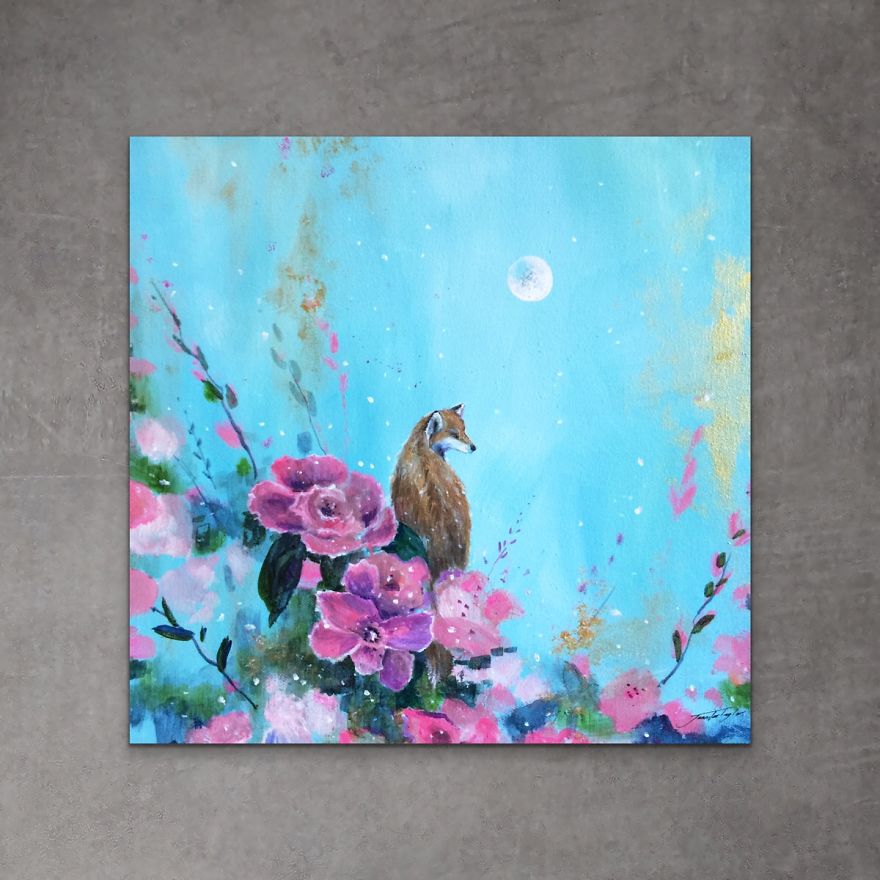 I Love To Paint Magical Creatures And Other Worlds, So Here’s My Newest Moon Fox Collection
