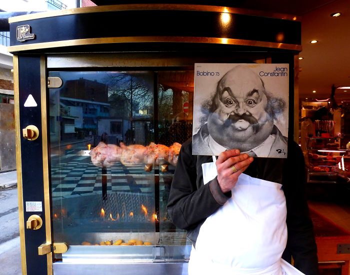 People Are Merging Old Vinyl Covers With Parts Of Their Bodies And The Result Is Amazing