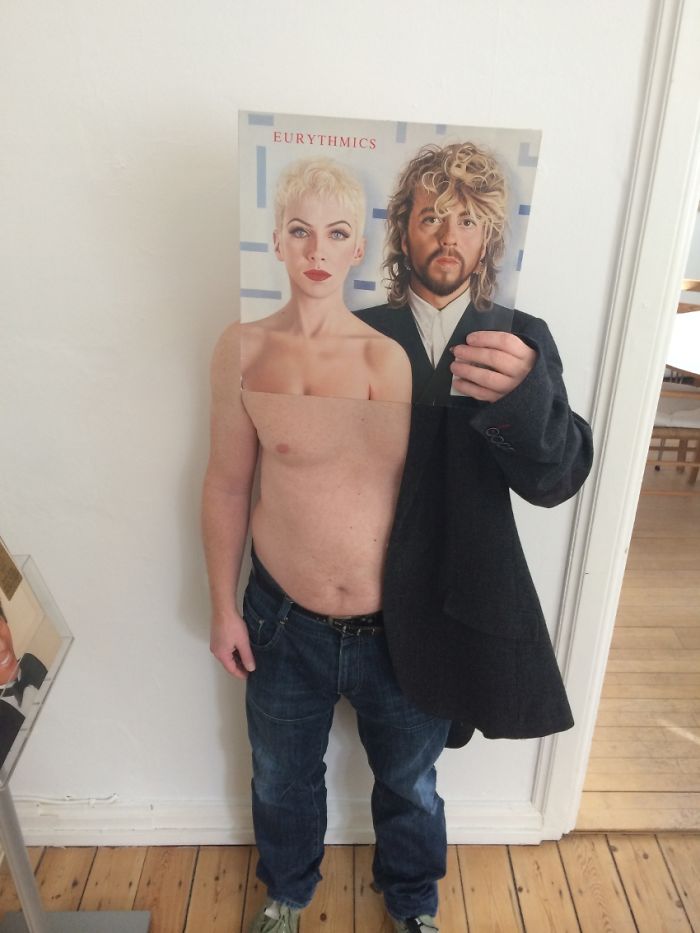 People Are Merging Old Vinyl Covers With Parts Of Their Bodies And The Result Is Amazing