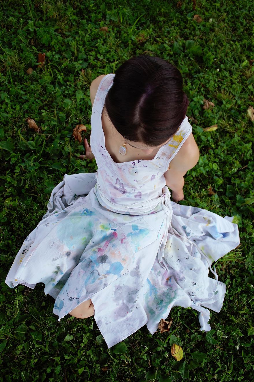 I Turned My Old Paint Aprons Into An Apron Dress.