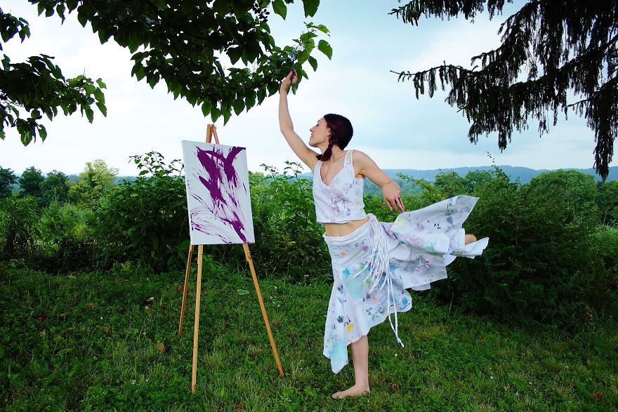 I Turned My Old Paint Aprons Into An Apron Dress.