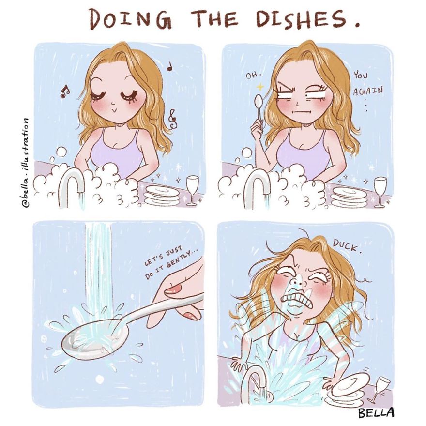 Belgian Artist Shows In Comics How We Should Face Everyday Problems With A Good Mood