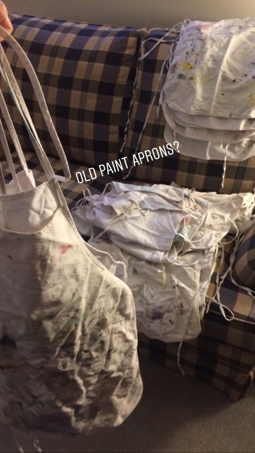 I Turned My Old Paint Aprons Into An Apron Dress. I Turned My Old Paint Aprons Into An Apron Dress.