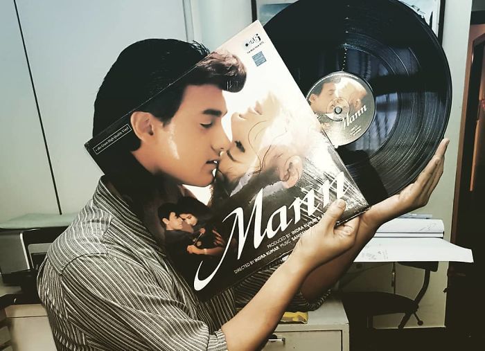 People Are Merging Old Vinyl Covers With Parts Of Their Bodies And The Result Is Amazing
