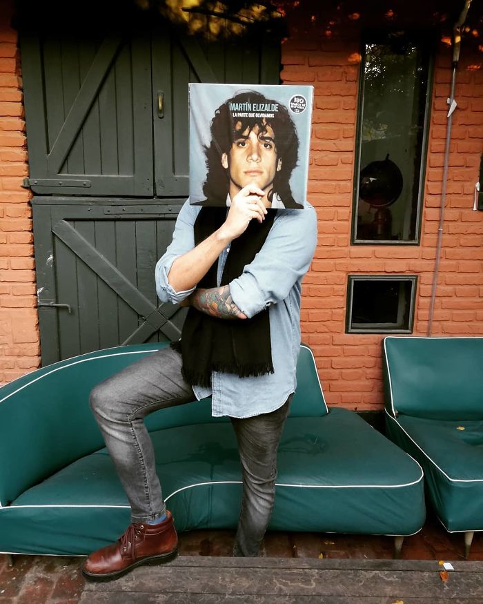 People Are Merging Old Vinyl Covers With Parts Of Their Bodies And The Result Is Amazing