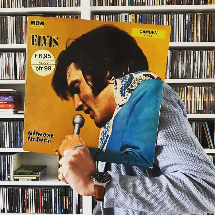 People Are Merging Old Vinyl Covers With Parts Of Their Bodies And The Result Is Amazing