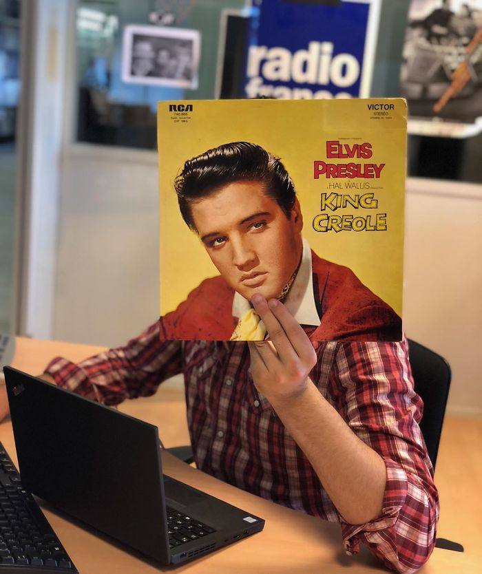 People Are Merging Old Vinyl Covers With Parts Of Their Bodies And The Result Is Amazing