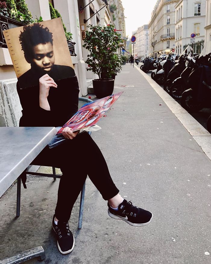 People Are Merging Old Vinyl Covers With Parts Of Their Bodies And The Result Is Amazing