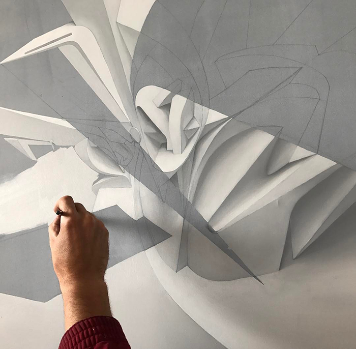 This Graffiti Artist Stuns Passerby With His 3D-Looking Abstract Drawings This Graffiti Artist Stuns Passerby With His 3D-Looking Abstract Drawings