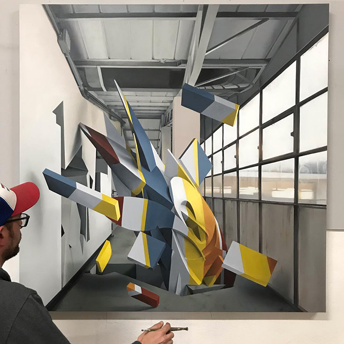 This Graffiti Artist Stuns Passerby With His 3D-Looking Abstract Drawings This Graffiti Artist Stuns Passerby With His 3D-Looking Abstract Drawings