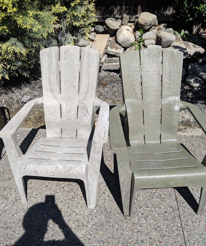 My Wife Said No One Would Give Me Internet Points For Cleaning This Plastic Chair With Our New Pressure Washer