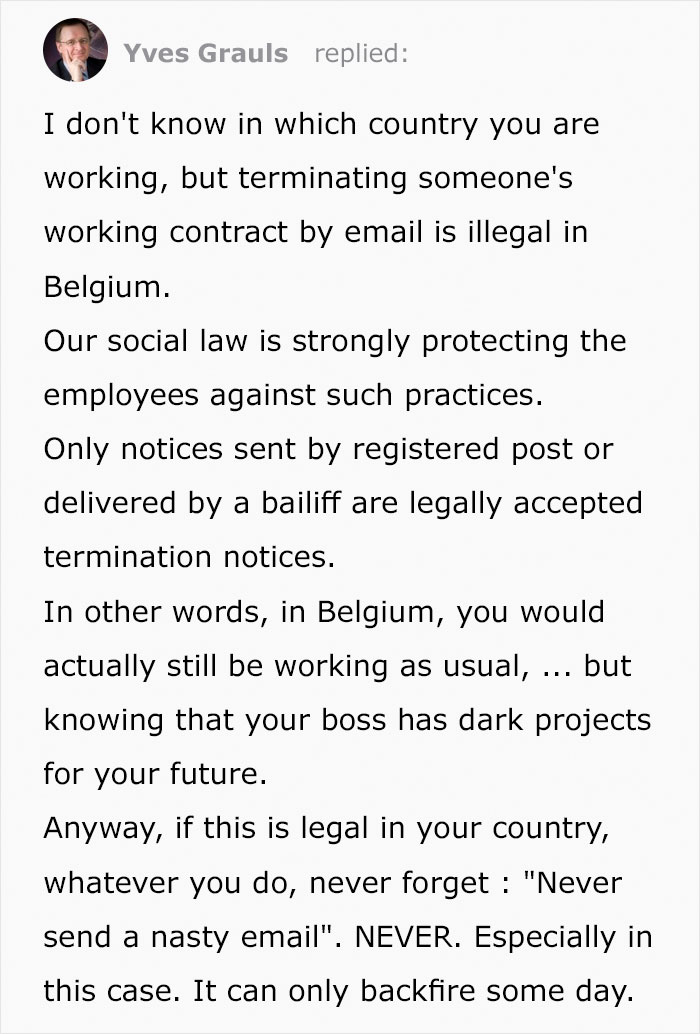 Person Asks How To Respond To Boss That Fired Them Via Email, Gets 9 Creative Answers Person Asks How To Respond To Boss That Fired Them Via Email, Gets 9 Creative Answers
