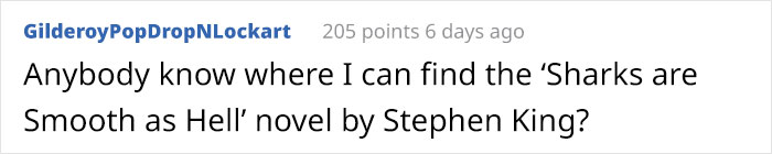 Comment humorously trolls artist about mistake in shark comic.