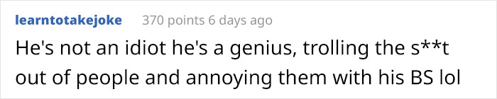 Comment praising artist's genius in trolling people over shark comic mistakes.