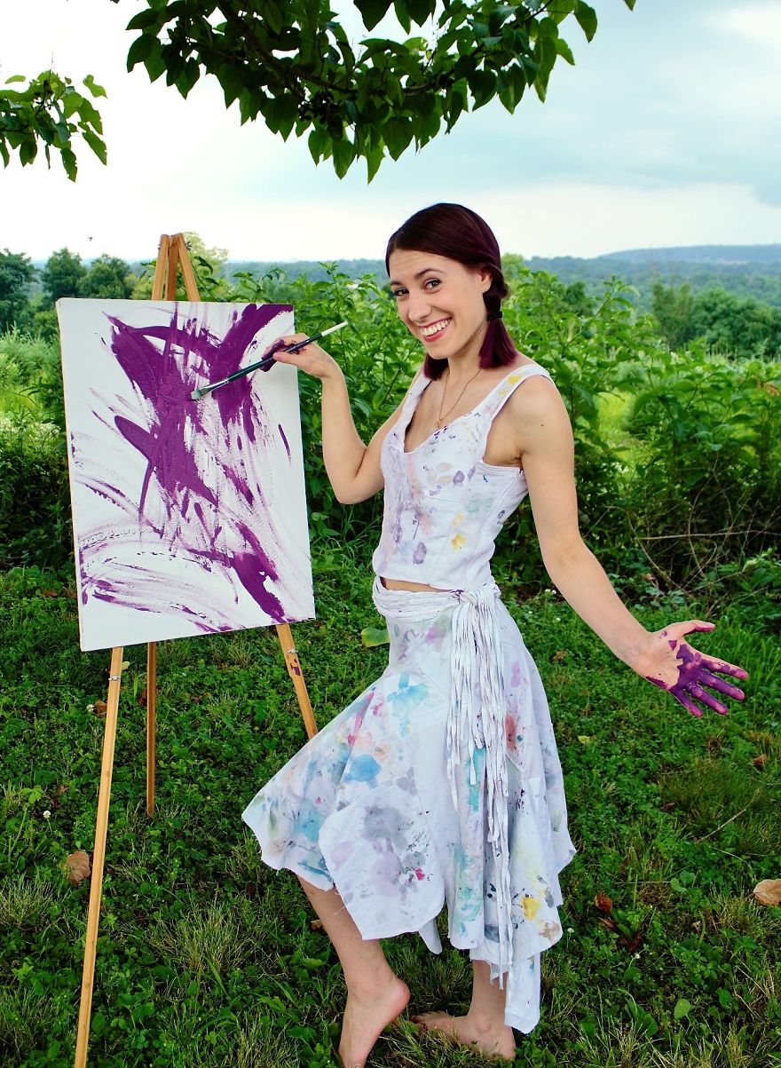 I Turned My Old Paint Aprons Into An Apron Dress. I Turned My Old Paint Aprons Into An Apron Dress.