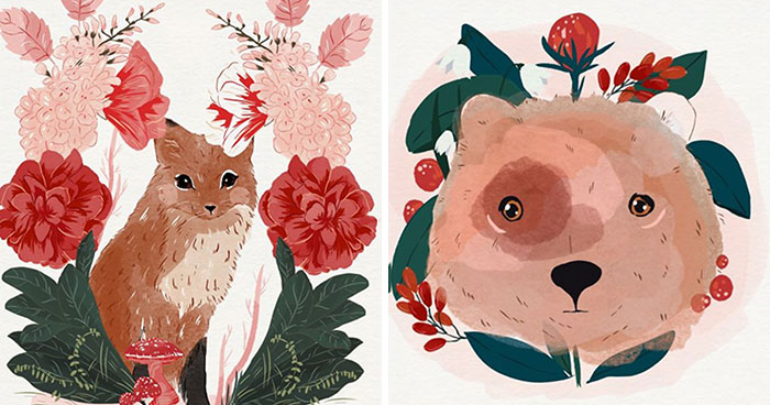 24 Animal And Other Illustrations That Look Like Watercolors That I Drew With An iPad (New Pics)