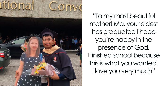 Filipino Student Takes A Cardboard Cutout Of His Late Mother To A Graduation Ceremony