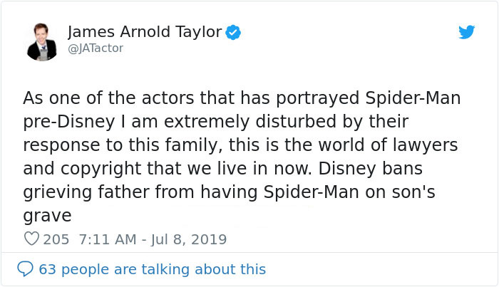 18 Reactions To Disney Refusing To Let Grieving Dad Put Spider-Man On 4-Year-Old Son’s Headstone 18 Reactions To Disney Refusing To Let Grieving Dad Put Spider-Man On 4-Year-Old Son’s Headstone