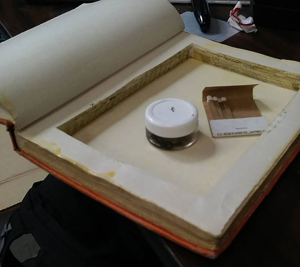 Received At Our Donation Center. Someone's Drug Stash In A Book