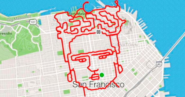 Runner Uses The Streets As His Canvas, Maps Out Artistic Designs With His Routes (31 Pics)