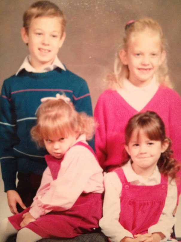 This Is A Photo Of Me And My Three Older Siblings. Such A Nice Photo, Until You See Me In The Bottom Left