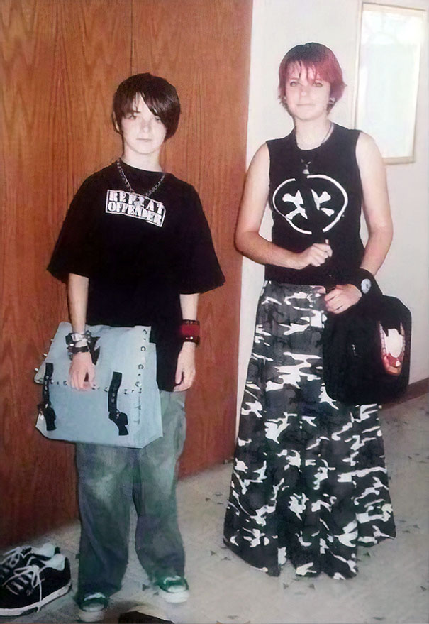 My Sister And I On My First Day Of Middle School