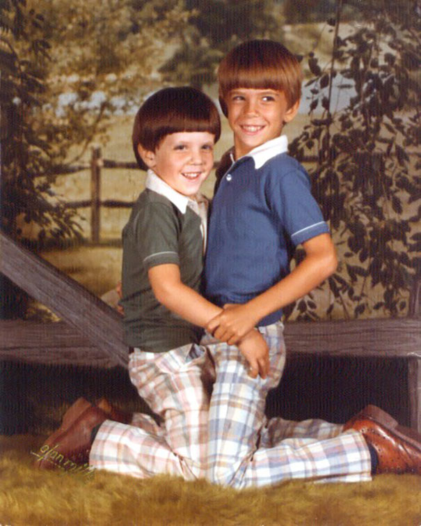 Uncomfortable Pose: Mortifying Photo Of Brothers In 1979 When They Were Four And Seven