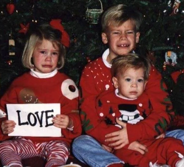 Dad Got Mad When We Weren't Cooperating For Our Family Christmas Photo