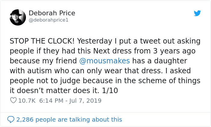 This Autistic Girl Could Only Wear One Specific Dress For Years, So Her Mom's Friend Asked Twitter For Help