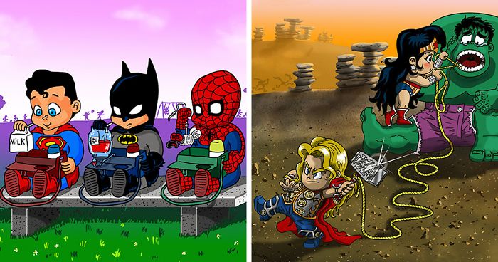 What 14 Famous Superheroes Would Look And Act Like As Little Kids