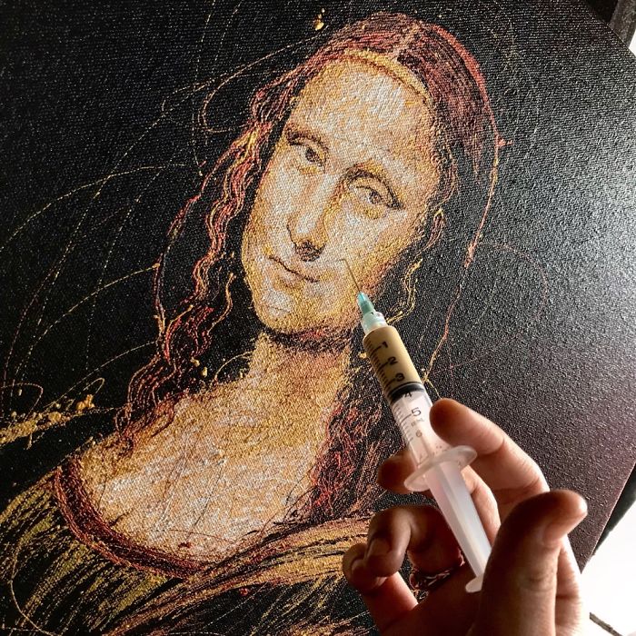 Nurse Used Syringes To Paint Mona Lisa