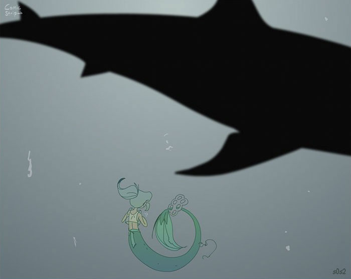 Artist Imagines A Little Mermaid Living In The XXI Century And It's Depressing