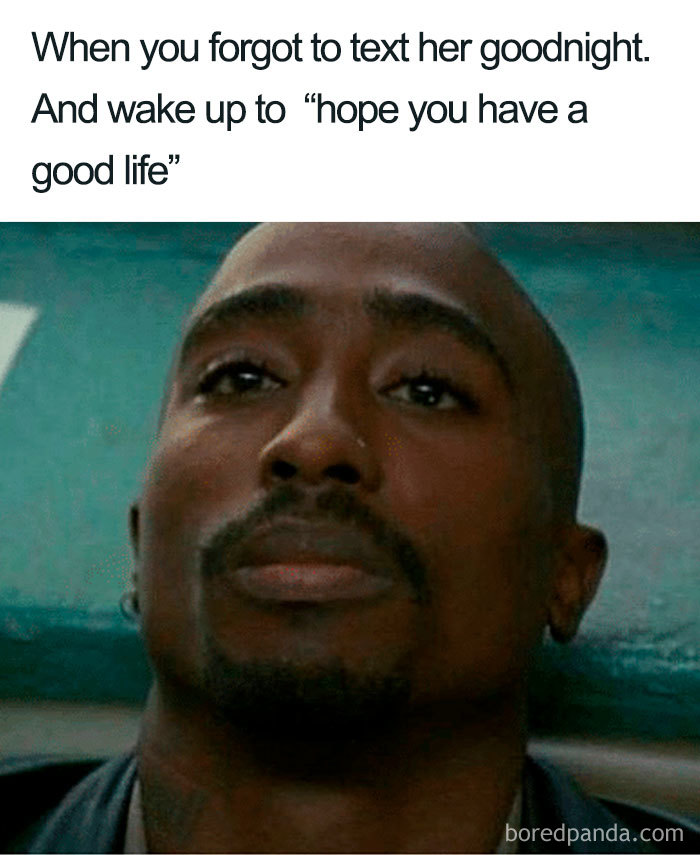 Man looking sad and reflective, illustrating a funny sleeping meme about forgetting to text goodnight.