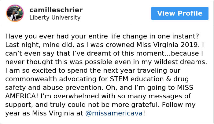 24-Year-Old Biochemist Wins Miss Virginia Title After Doing A Science Experiment As Her Talent 24-Year-Old Biochemist Wins Miss Virginia Title After Doing A Science Experiment As Her Talent