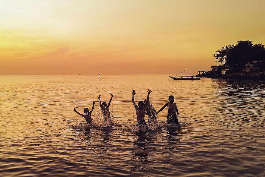 Playing On The Beach