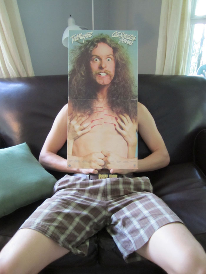 People Are Merging Old Vinyl Covers With Parts Of Their Bodies And The Result Is Amazing