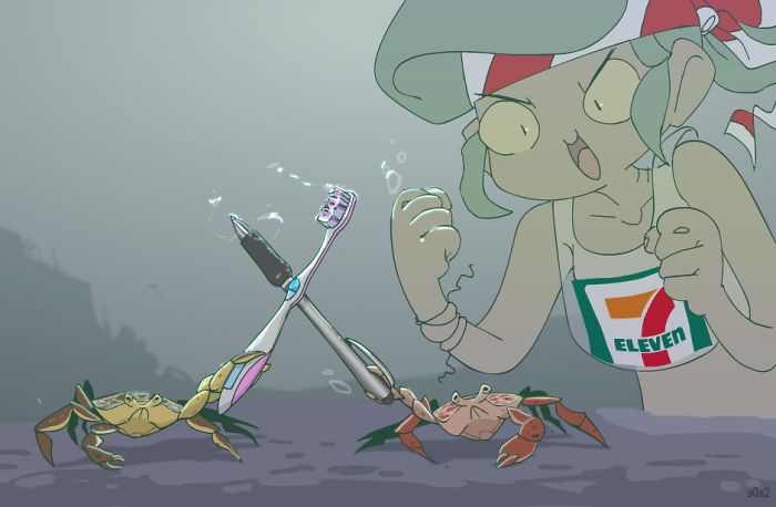 Artist Imagines A Little Mermaid Living In The XXI Century And It's Depressing Artist Imagines A Little Mermaid Living In The XXI Century And It's Depressing