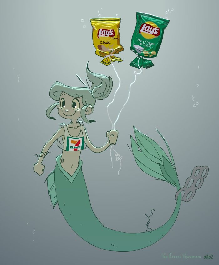 Artist Imagines A Little Mermaid Living In The XXI Century And It's Depressing