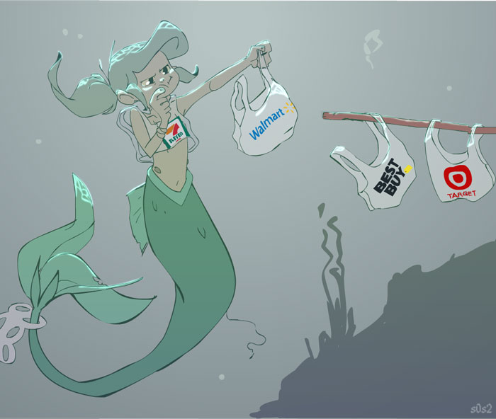Artist Imagines A Little Mermaid Living In The XXI Century And It's Depressing