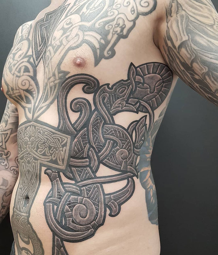 Viking Mythological Wolf Skoll Catching Up With The Sun, A Part Of Ragnarok Story