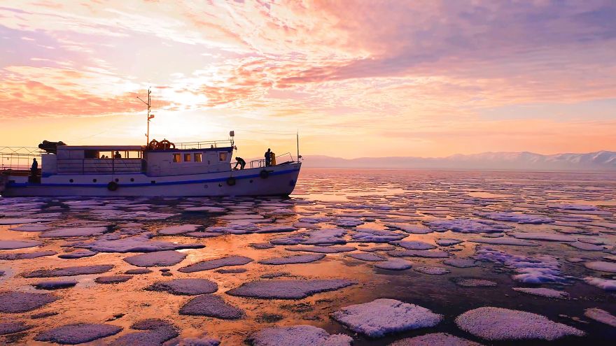 I Traveled By Ship On Lake Baikal In The Spring, And It Was Amazing