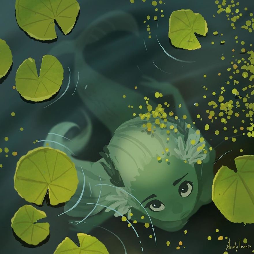 This Artist Illustrated A Story About A Green Mermaid That Hits People In The Feels This Artist Illustrated A Story About A Green Mermaid That Hits People In The Feels