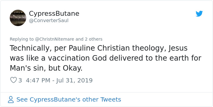 26 Responses People Had To This Anti-Vaxxer Proudly Wearing A 'Jesus Wasn&rsquo;t Vaccinated' T-Shirt