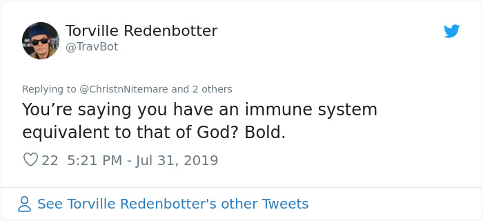 26 Responses People Had To This Anti-Vaxxer Proudly Wearing A 'Jesus Wasn’t Vaccinated' T-Shirt 26 Responses People Had To This Anti-Vaxxer Proudly Wearing A 'Jesus Wasn’t Vaccinated' T-Shirt