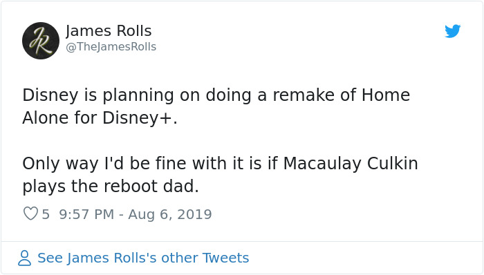 Macaulay Culkin Posts Hilarious Pic After Disney Announces They're Rebooting Home Alone (23 Reactions)