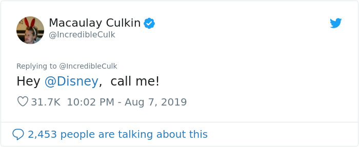 Macaulay Culkin Posts Hilarious Pic After Disney Announces They're Rebooting Home Alone (23 Reactions)