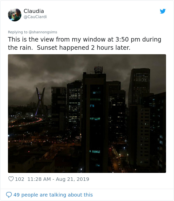 People Share Apocalyptic Photos Of Sao Paulo Which Went Pitch Black During Daytime From Amazon Fires People Share Apocalyptic Photos Of Sao Paulo Which Went Pitch Black During Daytime From Amazon Fires