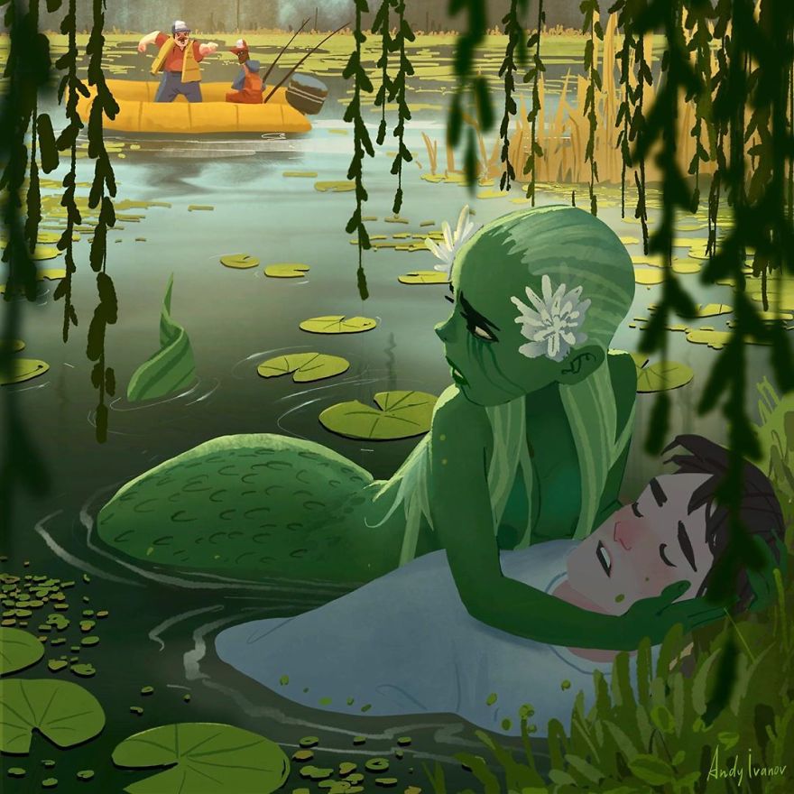 This Artist Illustrated A Story About A Green Mermaid That Hits People In The Feels This Artist Illustrated A Story About A Green Mermaid That Hits People In The Feels