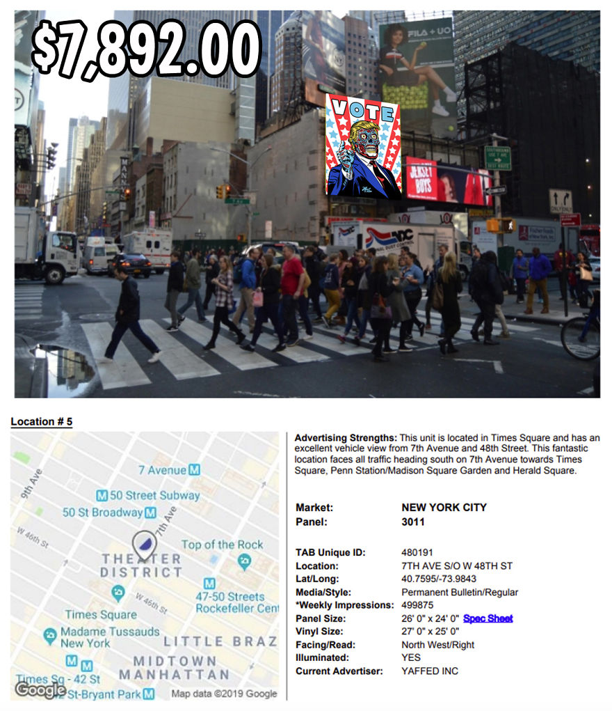 I'm Trying For A 2nd 'Trump+they Live' Public Art Billboard!