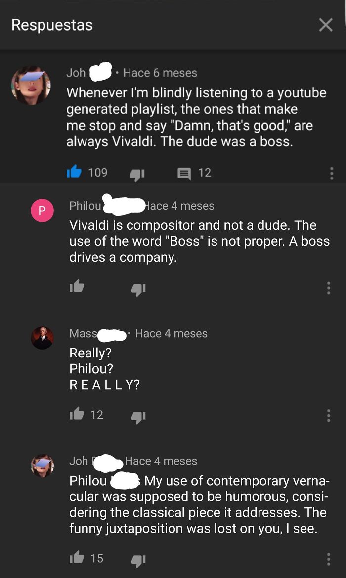 The Original Commenter's Response Is Priceless